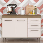 Balcão Flex Com 3 Portas E 2 Gavetas Sem Tampo Barcelona Cor