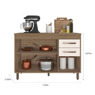 Balcão Flex Com 3 Portas E 2 Gavetas Sem Tampo Barcelona Cor