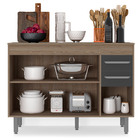 Balcão Flex Com 3 Portas E 2 Gavetas Sem Tampo Barcelona Cor