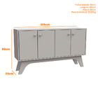 Balcão Flora 04 Portas Off White E Imbuia - D'rossi