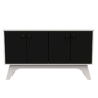 Balcão Flora 04 Portas Preto E Off White - D'rossi