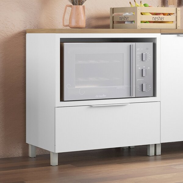 Balcão Forno 1 Gaveta Com Caixa Organizadora 80cm  100% Mdf M