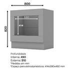 Balcão Forno De Embutir 80cm Americana Com Tampo - Móveis Henn