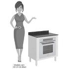Balcão Forno De Embutir 80cm Tampo 15mm Branco Nicioli