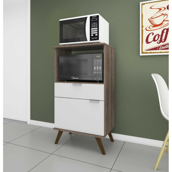 Balcão Forno E Microondas Retrô Movelbento