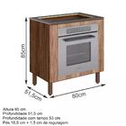 Balcao Forno Embutido Com Tampo Cooktop 80cm Mdf Kali Nicioli