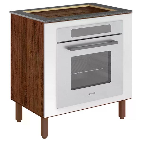 Balcao Forno Embutido Com Tampo Cooktop 80cm Mdf Kali Nicioli