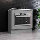 Balcão Forno Embutir Com Tampo Emily Espresso Móveis Cinza/ca