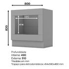 Balcao Forno Embutir Tampo Cooktop 80 Cm Americana Henn