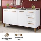 Balcão Fortaleza 3 Gavetas Para Pia 1,60 Mt Branco