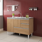 Balcão Fortaleza Para Pia De 1,60 Mt 3 Portas 3 Gavetas Puxad