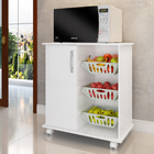 Balcão Fruteira Com 3 Cestos E 1 Porta - Pintura Uv Alto Bril