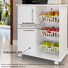 Balcão Fruteira Com 3 Cestos E 1 Porta - Pintura Uv Alto Bril