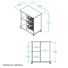 Balcão Fruteira Com 3 Cestos E 1 Porta - Pintura Uv Alto Bril