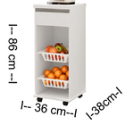 Balcão Fruteira Eva Com Rodízios Cestinha E Tampo De 25mm Bra