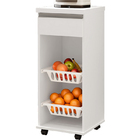 Balcão Fruteira Eva Com Rodízios Cestinha E Tampo De 25mm Bra