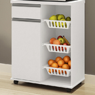 Balcão Fruteira Iris Com Rodízios Cestinha E Tampo De 25mm Br