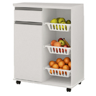 Balcão Fruteira Iris Com Rodízios Cestinha E Tampo De 25mm Br