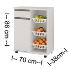 Balcão Fruteira Iris Com Rodízios Cestinha E Tampo De 25mm Br