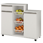 Balcão Fruteira Juliette Com Rodízios Cestinha E Tampo De 25m