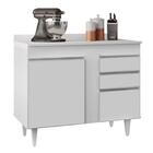 Balcão Gabinete 100cm Com Tampo 2 Portas Luziania Branco - Lu