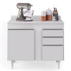 Balcão Gabinete 100cm Com Tampo 2 Portas Luziania Branco - Lu