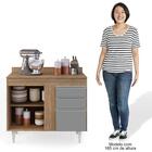 Balcão Gabinete 100cm Com Tampo 2 Portas Luziania Castanho/ci