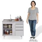 Balcão Gabinete 100cm Sem Tampo 2 Portas 2 Gavetas Luziania B