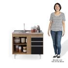 Balcão Gabinete 100cm Sem Tampo 2 Portas 2 Gavetas Luziania C