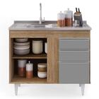 Balcão Gabinete 100cm Sem Tampo 2 Portas 2 Gavetas Luziania C