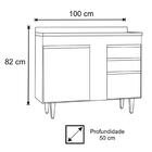Balcão Gabinete 100cm Sem Tampo 2 Portas 2 Gavetas Luziania P
