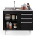 Balcão Gabinete 100cm Sem Tampo 2 Portas 2 Gavetas Luziania P