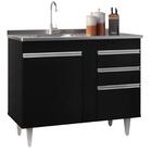 Balcão Gabinete 100cm Sem Tampo 2 Portas 2 Gavetas Luziania P