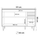 Balcão Gabinete 120cm 3 Portas 2 Gavetas Michigan Branco - Lu