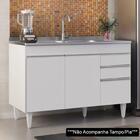 Balcão Gabinete 120cm 3 Portas 2 Gavetas Michigan Branco - Lu