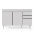 Balcão Gabinete 120cm 3 Portas 2 Gavetas Michigan Branco - Lu