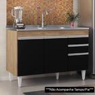 Balcão Gabinete 120cm 3 Portas 2 Gavetas Michigan Castanho/pr