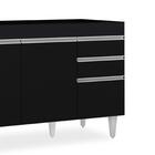 Balcão Gabinete 120cm 3 Portas 2 Gavetas Michigan Preto - Lum