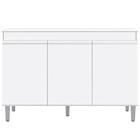 Balcão Gabinete 120cm 3 Portas Com Tampo Manu Branco - Ajl Mó