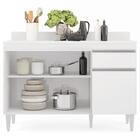 Balcão Gabinete 120cm Com Tampo 3 Portas 1 Gaveta Arizona Bra