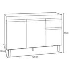 Balcão Gabinete 120cm Com Tampo 3 Portas 1 Gaveta Arizona Cas