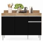 Balcão Gabinete 120cm Com Tampo 3 Portas 1 Gaveta Arizona Cas