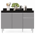 Balcão Gabinete 120cm Com Tampo 3 Portas 1 Gaveta Arizona Pre