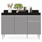 Balcão Gabinete 120cm Com Tampo 3 Portas 1 Gaveta Arizona Pre