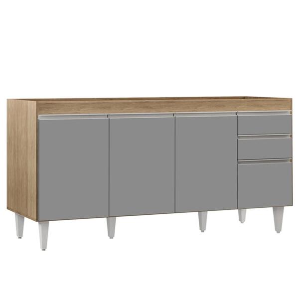Balcão Gabinete 160cm Sem Tampo 4 Portas 2 Gavetas Arkansas C