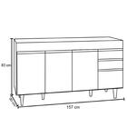 Balcão Gabinete 160cm Sem Tampo 4 Portas 2 Gavetas Arkansas C
