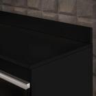 Balcão Gabinete 180cm Com Tampo Dallas Preto/cinza - Lumil