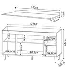 Balcão Gabinete 180cm Com Tampo Dallas Preto - Lumil