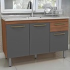 Balcão Gabinete 1 19 Dacheri Copa Sem Tampo Freijo / Chumbo