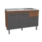 Balcão Gabinete 1 19 Dacheri Copa Sem Tampo Freijo / Chumbo